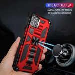 Wholesale Tuff Armor Hybrid Stand Case with Magnetic Plate for Motorola Moto G8 (Red)